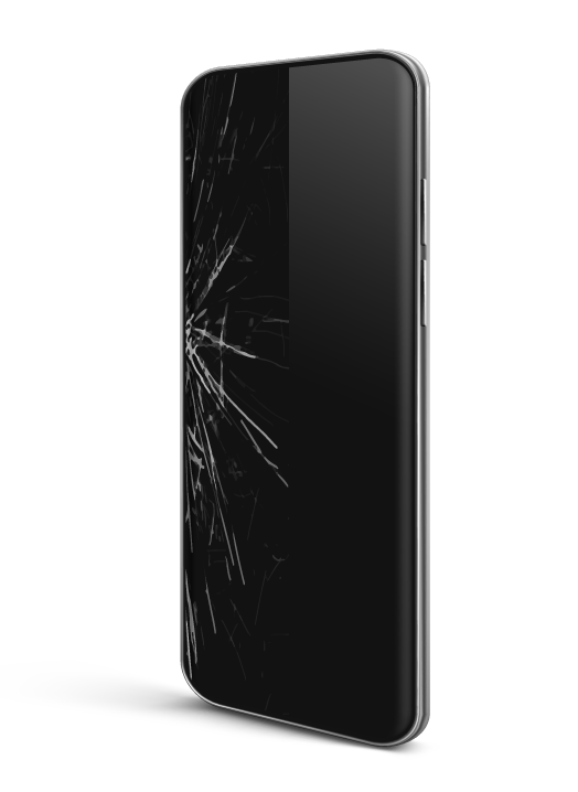 The picture of the phone with broken lcds